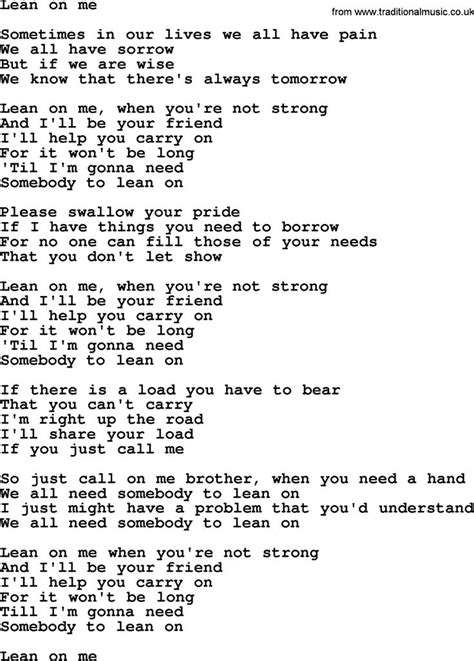 lean me on lyrics|lean on me lyrics christian song.